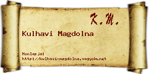 Kulhavi Magdolna névjegykártya
