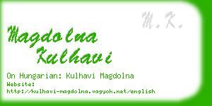 magdolna kulhavi business card